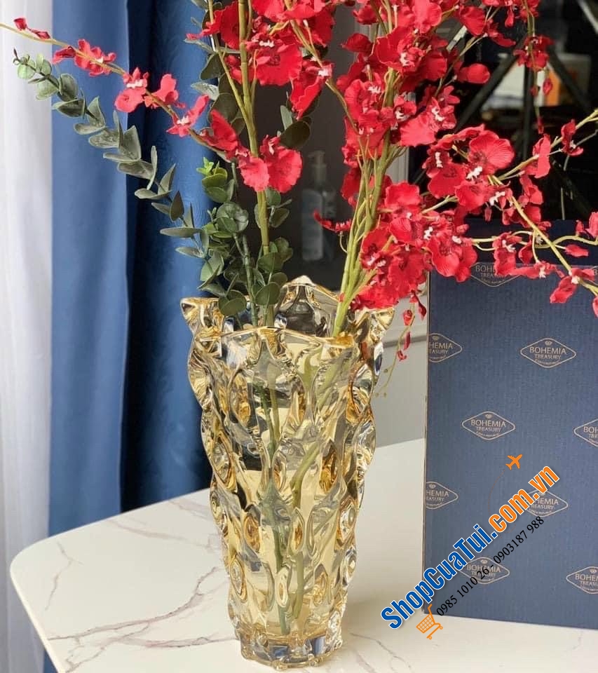 Đỉnh cao của sa hoa pha lê: Lọ hoa Bohemia Samba 30,5cm(biếu hoặc tân gia quá xịn sò)