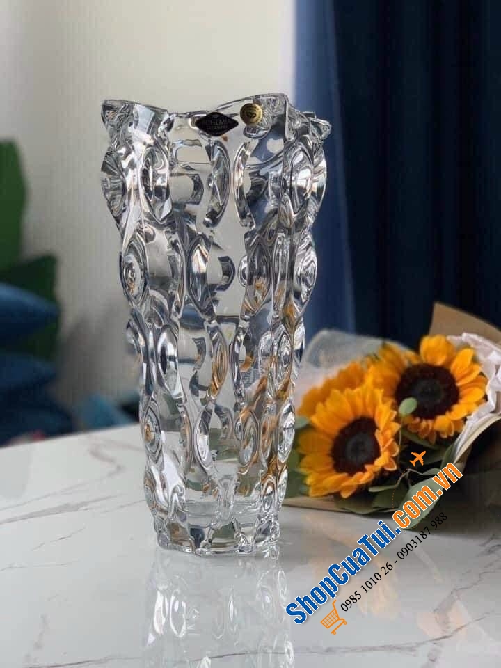Đỉnh cao của sa hoa pha lê: Lọ hoa Bohemia Samba 30,5cm(biếu hoặc tân gia quá xịn sò)