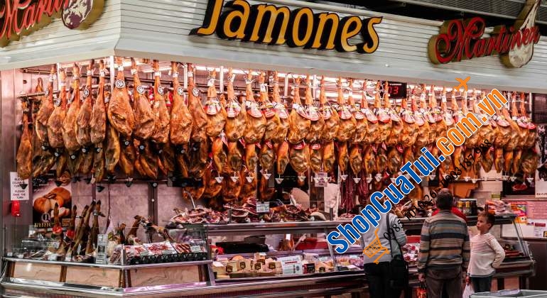 ĐÙI HEO MUỐI Jamon Serrano Espana Tây Ban Nha (Loại hợp khẩu vị VN) - 4,5kg đến 5kg nguyên chiếc đùi lợn trắng