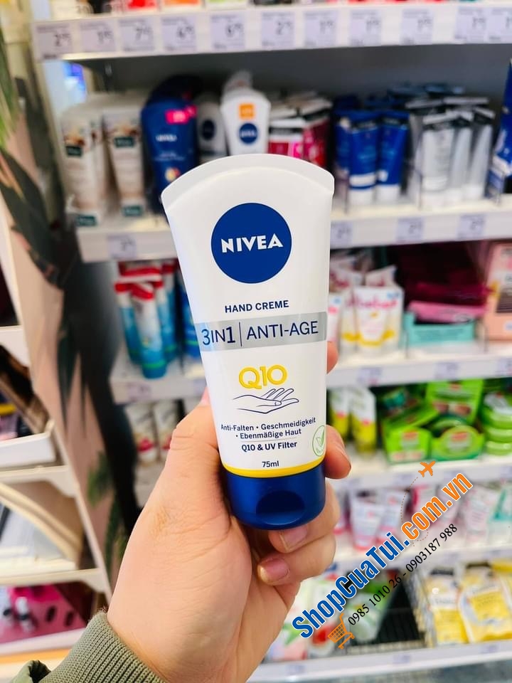 Kem dưỡng da tay Nivea AntAnti-AGE Q10 75ml cho bàn tay xinh và dẻo dai cả ngày