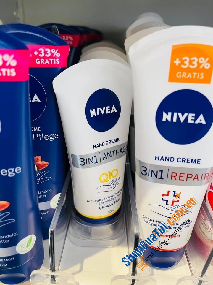 Kem dưỡng da tay Nivea AntAnti-AGE Q10 75ml cho bàn tay xinh và dẻo dai cả ngày