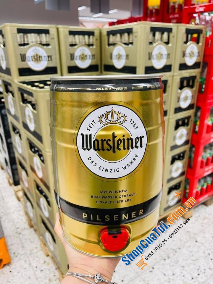 Thưởng thức bia tươi Đức chuẩn vị BOM BIA WARSTEINER 5 LÍT - Made in Germany