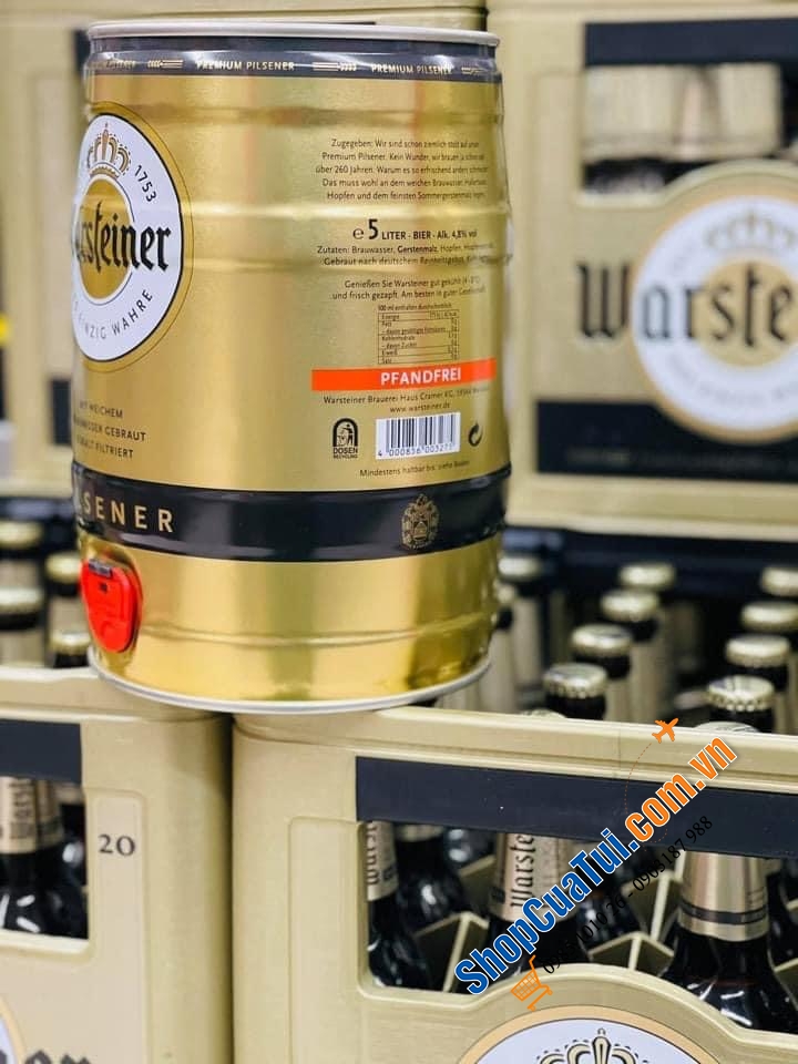 Thưởng thức bia tươi Đức chuẩn vị BOM BIA WARSTEINER 5 LÍT - Made in Germany