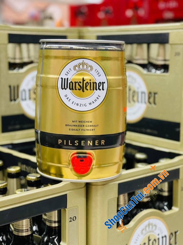 Thưởng thức bia tươi Đức chuẩn vị BOM BIA WARSTEINER 5 LÍT - Made in Germany