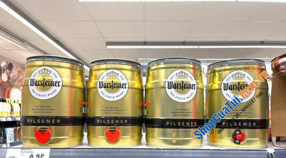 Thưởng thức bia tươi Đức chuẩn vị BOM BIA WARSTEINER 5 LÍT - Made in Germany