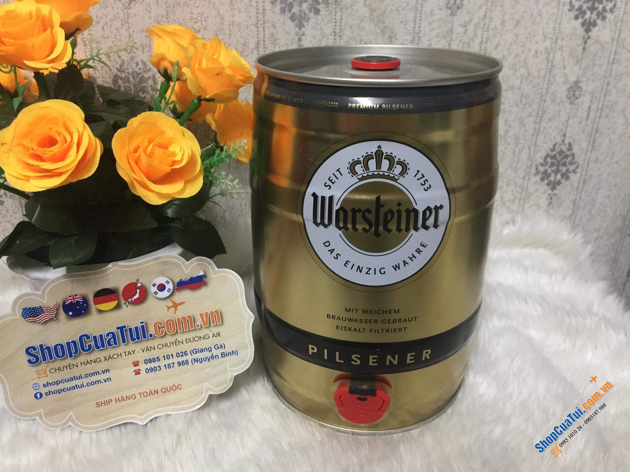 Thưởng thức bia tươi Đức chuẩn vị BOM BIA WARSTEINER 5 LÍT - Made in Germany