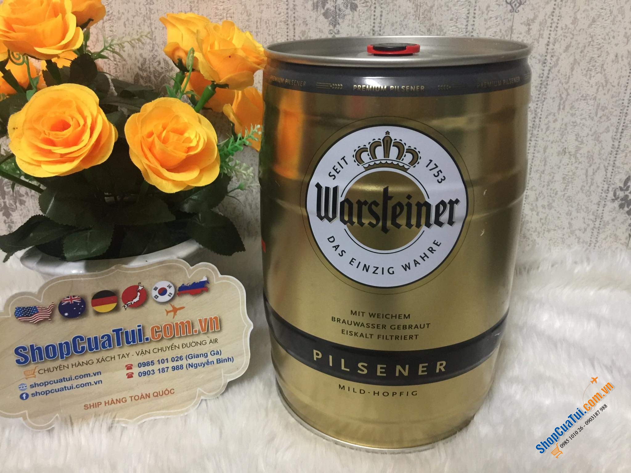 Thưởng thức bia tươi Đức chuẩn vị BOM BIA WARSTEINER 5 LÍT - Made in Germany