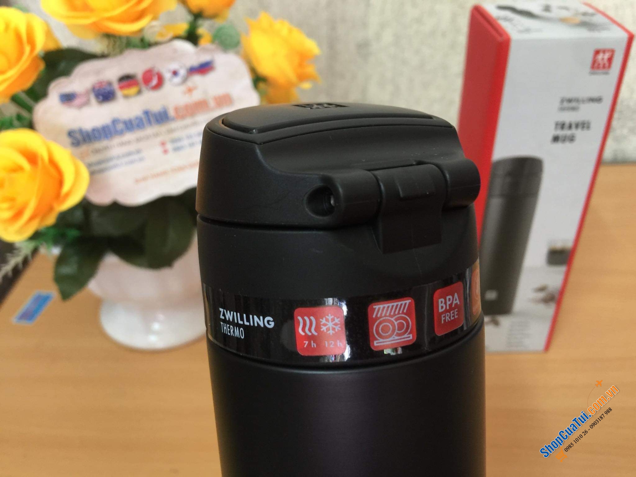 BÌNH GIỮ NHIỆT ZWILLING THERMO VỚI NẮP MỞ TỰ ĐỘNG CẢI TIẾN MỚI NHẤT - Bình giữ nhiệt 450ML