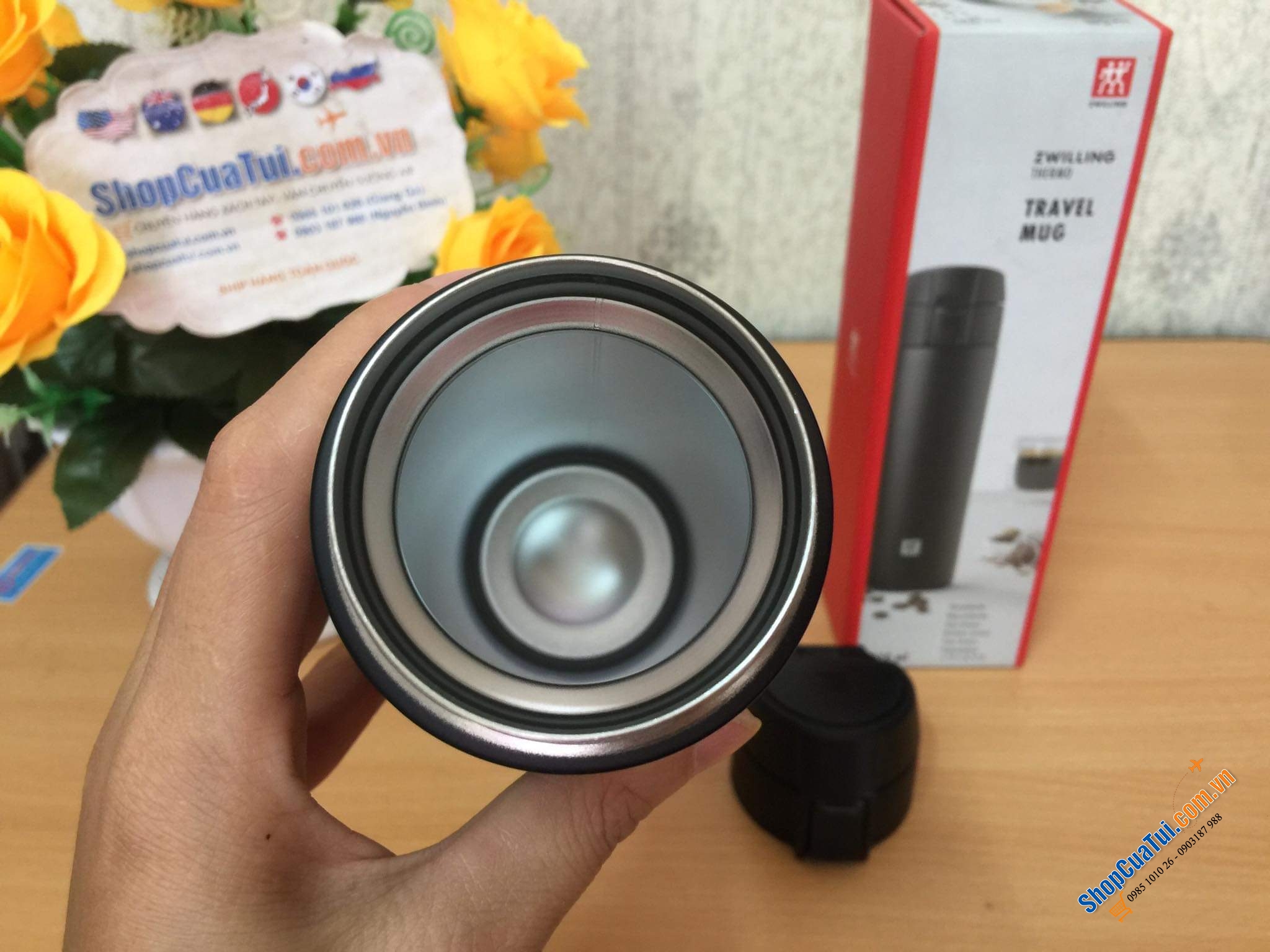 BÌNH GIỮ NHIỆT ZWILLING THERMO VỚI NẮP MỞ TỰ ĐỘNG CẢI TIẾN MỚI NHẤT - Bình giữ nhiệt 450ML