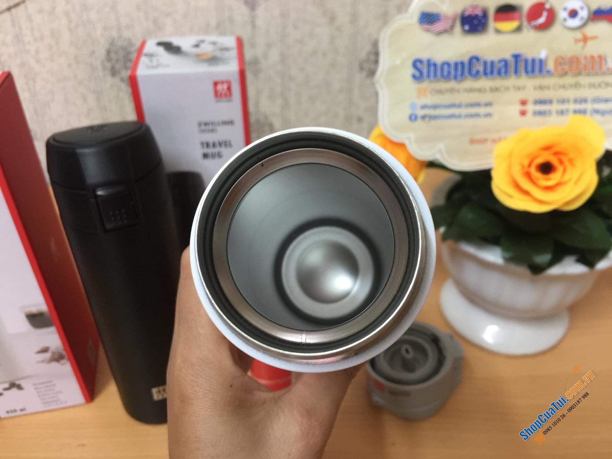 BÌNH GIỮ NHIỆT ZWILLING THERMO VỚI NẮP MỞ TỰ ĐỘNG CẢI TIẾN MỚI NHẤT - Bình giữ nhiệt 450ML