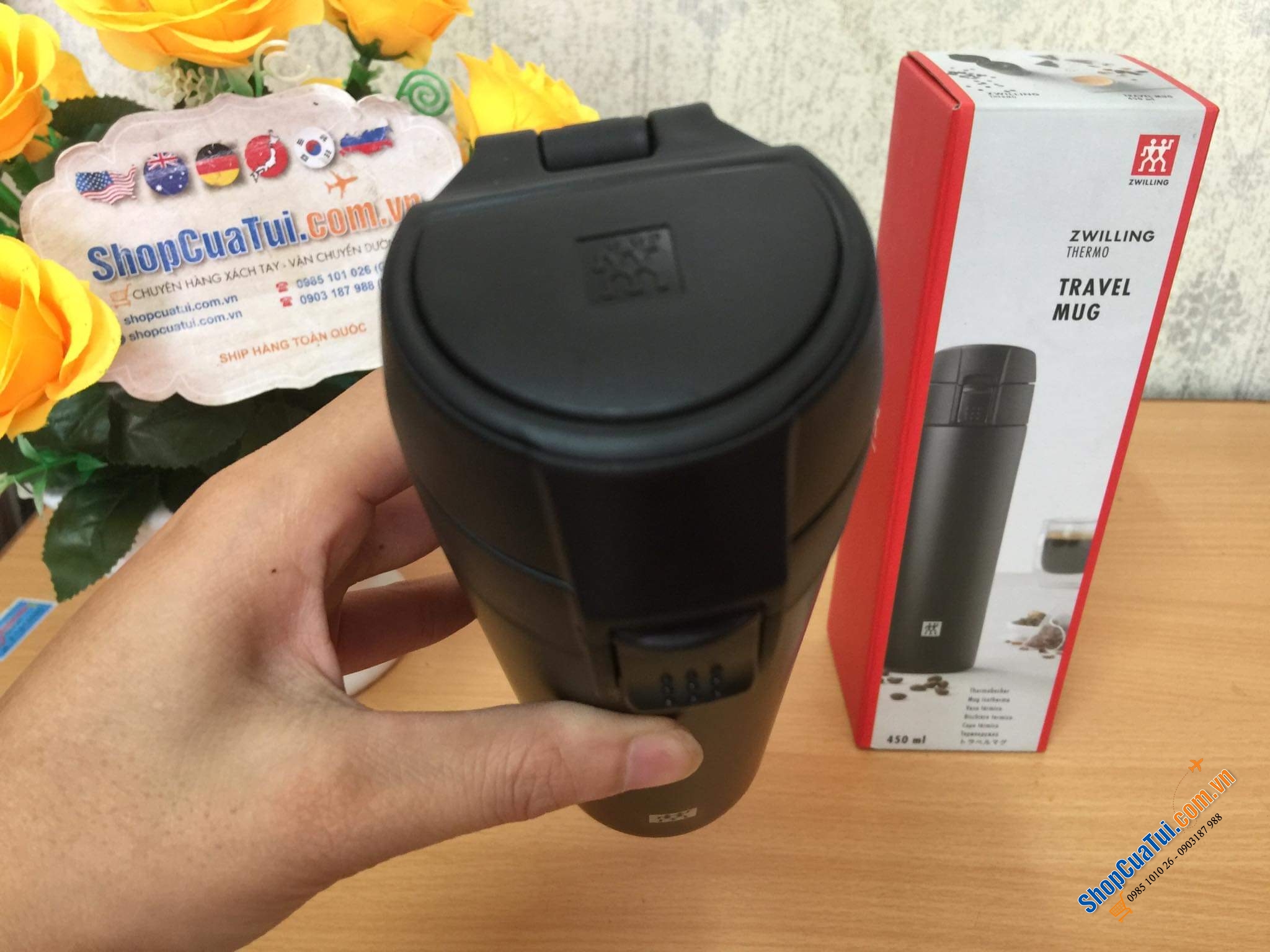 BÌNH GIỮ NHIỆT ZWILLING THERMO VỚI NẮP MỞ TỰ ĐỘNG CẢI TIẾN MỚI NHẤT - Bình giữ nhiệt 450ML