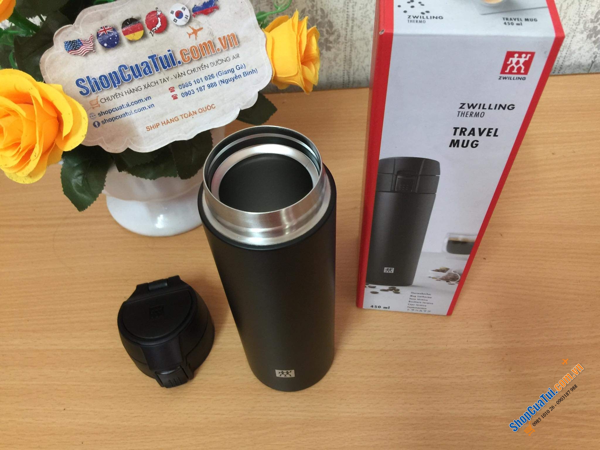 BÌNH GIỮ NHIỆT ZWILLING THERMO VỚI NẮP MỞ TỰ ĐỘNG CẢI TIẾN MỚI NHẤT - Bình giữ nhiệt 450ML