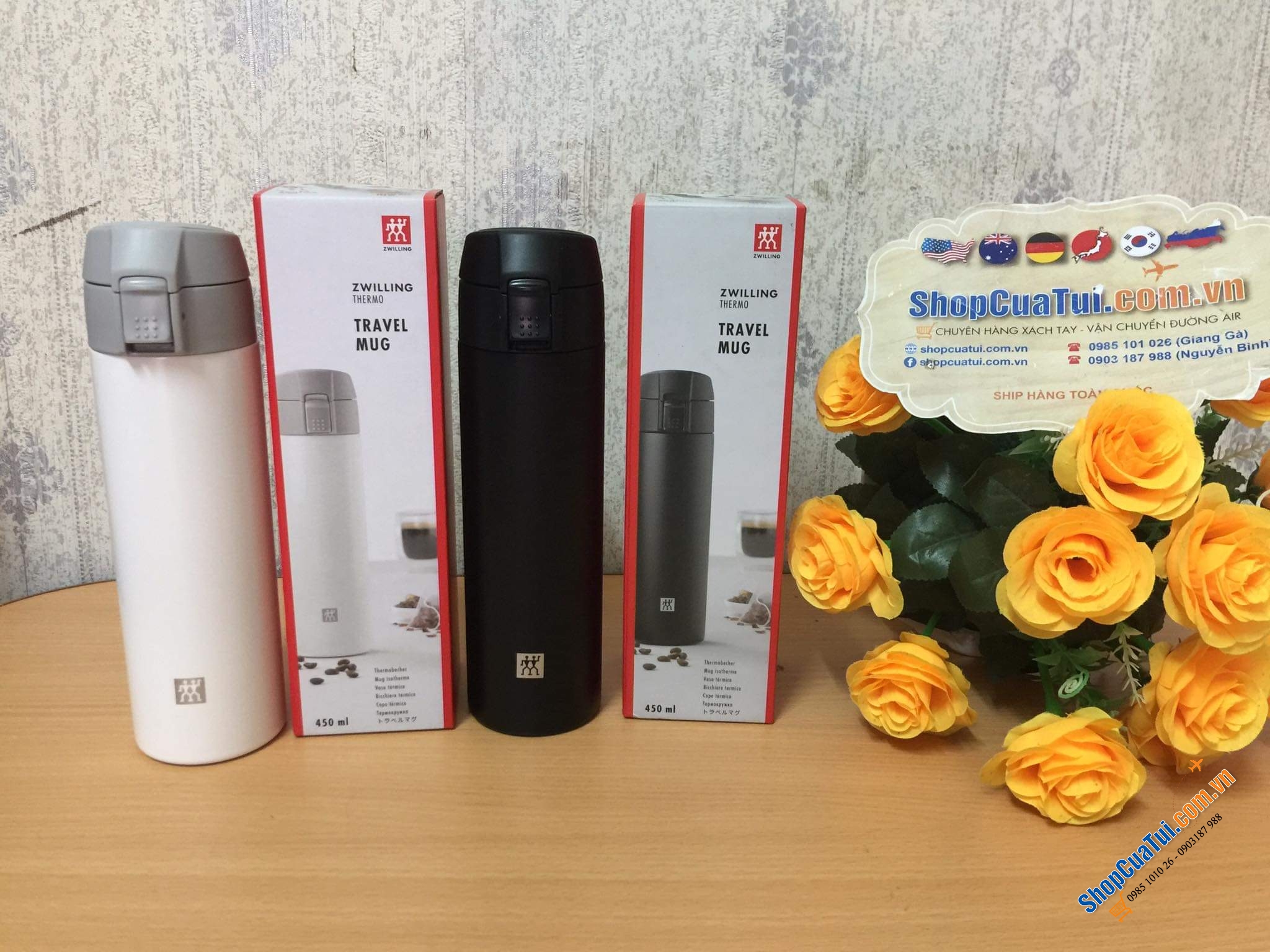 BÌNH GIỮ NHIỆT ZWILLING THERMO VỚI NẮP MỞ TỰ ĐỘNG CẢI TIẾN MỚI NHẤT - Bình giữ nhiệt 450ML