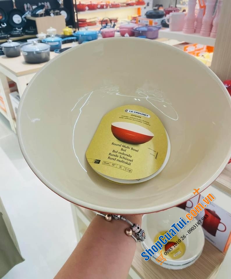 BÁT CANH TO/ BÁT SALAT LE CREUSET HOẠ TIẾT LÁ NHO.