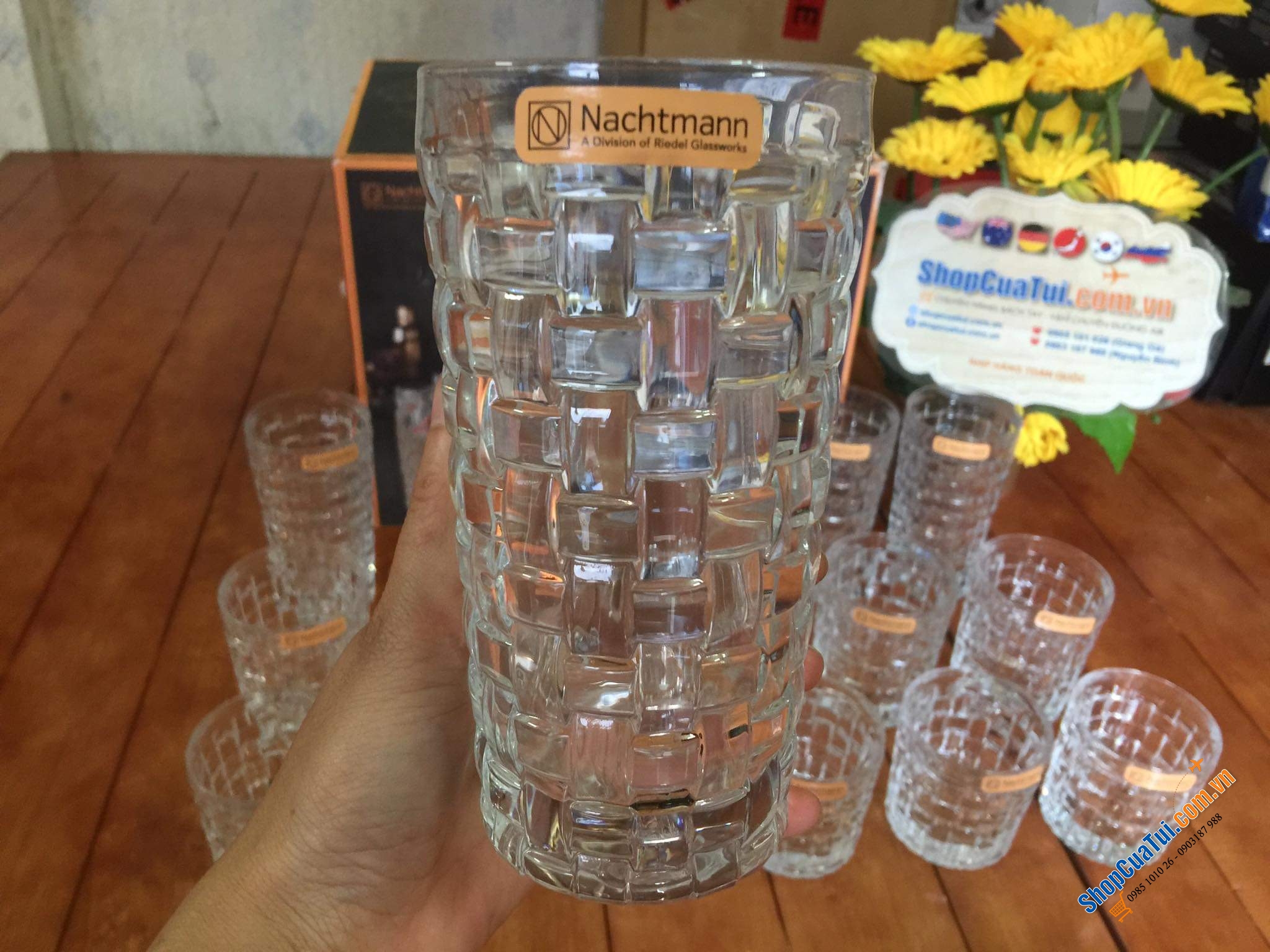 BỘ 18 CỐC PHA LÊ NACHTMANN BOSSA NOVA TUMBLER - DÒNG CẤP PHA LÊ CAO CẤP NHẤT CỦA NHÀ NACHMANN- made in Germany. Các size: 245ml, 295ml, 375ml