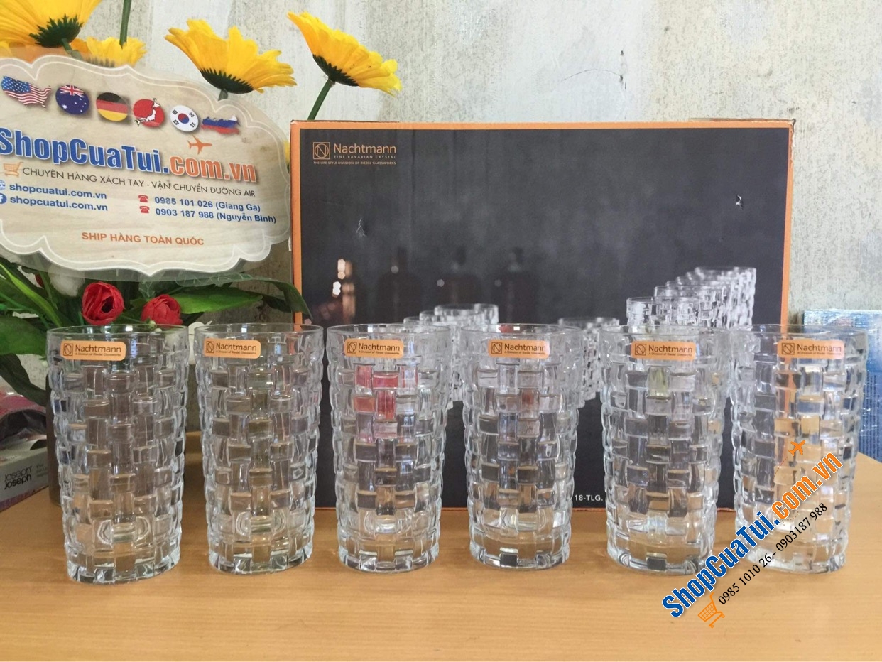 BỘ 18 CỐC PHA LÊ NACHTMANN BOSSA NOVA TUMBLER - DÒNG CẤP PHA LÊ CAO CẤP NHẤT CỦA NHÀ NACHMANN- made in Germany. Các size: 245ml, 295ml, 375ml