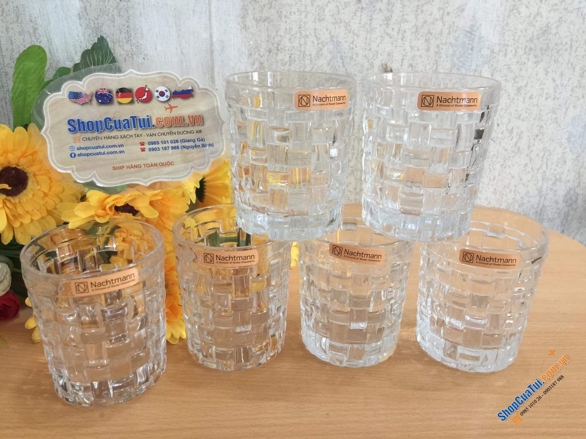 BỘ 18 CỐC PHA LÊ NACHTMANN BOSSA NOVA TUMBLER - DÒNG CẤP PHA LÊ CAO CẤP NHẤT CỦA NHÀ NACHMANN- made in Germany. Các size: 245ml, 295ml, 375ml