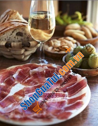 Đùi Heo Muối Mini Jamon Ham - Thịt heo muối Tây Ban Nha có giá đỡ và dao Trọng lượng 1 kg