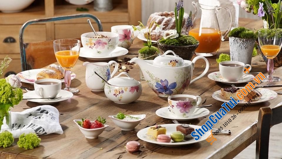 BỘ ẤM CHÉN VILLEROY BOCH MARIEFLEUR - MADE IN GERMANY.