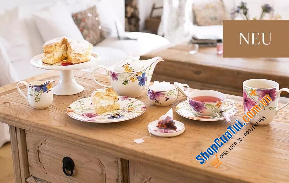 BỘ ẤM CHÉN VILLEROY BOCH MARIEFLEUR - MADE IN GERMANY.