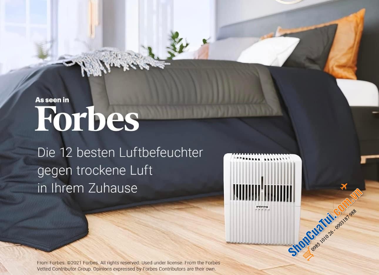 Máy lọc không khí + bù ẩm VENTA LW25 Made in Germany không cần dùng lưới lọc hay hoá chất cho phòng diện tích tới 40m2
