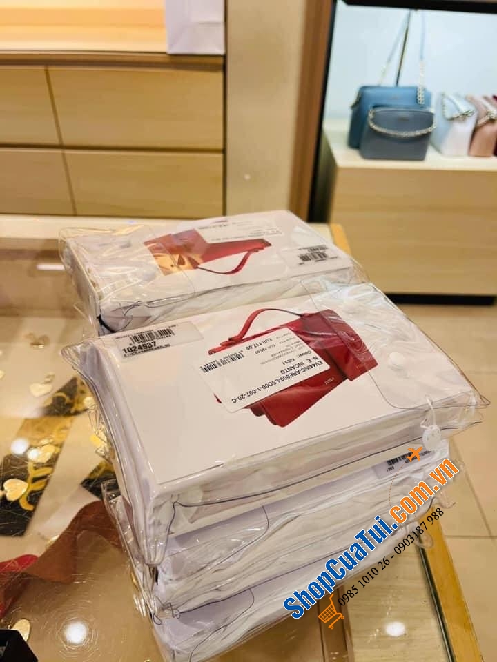 Túi ví đeo Furla đỏ kèm ví đựng Card