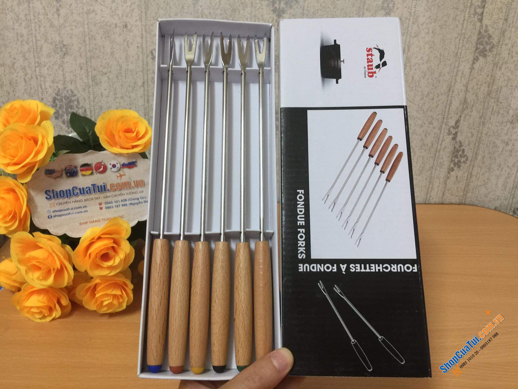 SET 6 DĨA ĂN LẨU NƯỚNG FONDUE STAUB