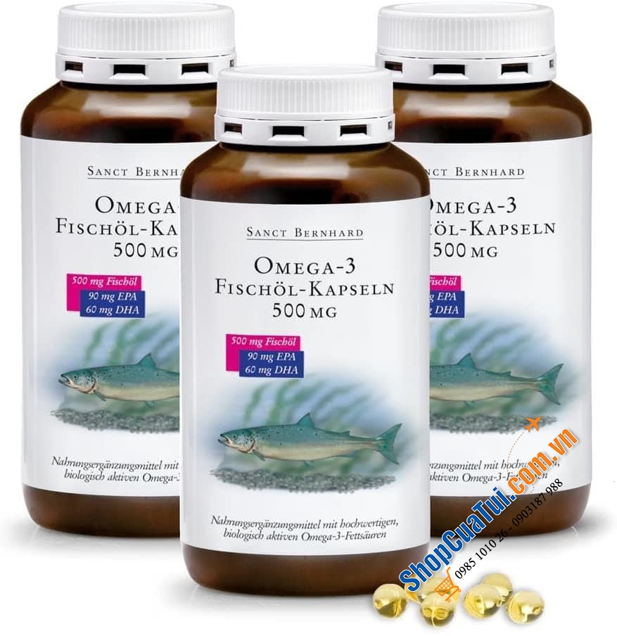 DẦU CÁ Omega-3 Fischöl-Kapseln 500 mg HỘP TO 400 VIÊN - MADE IN GERMANY.