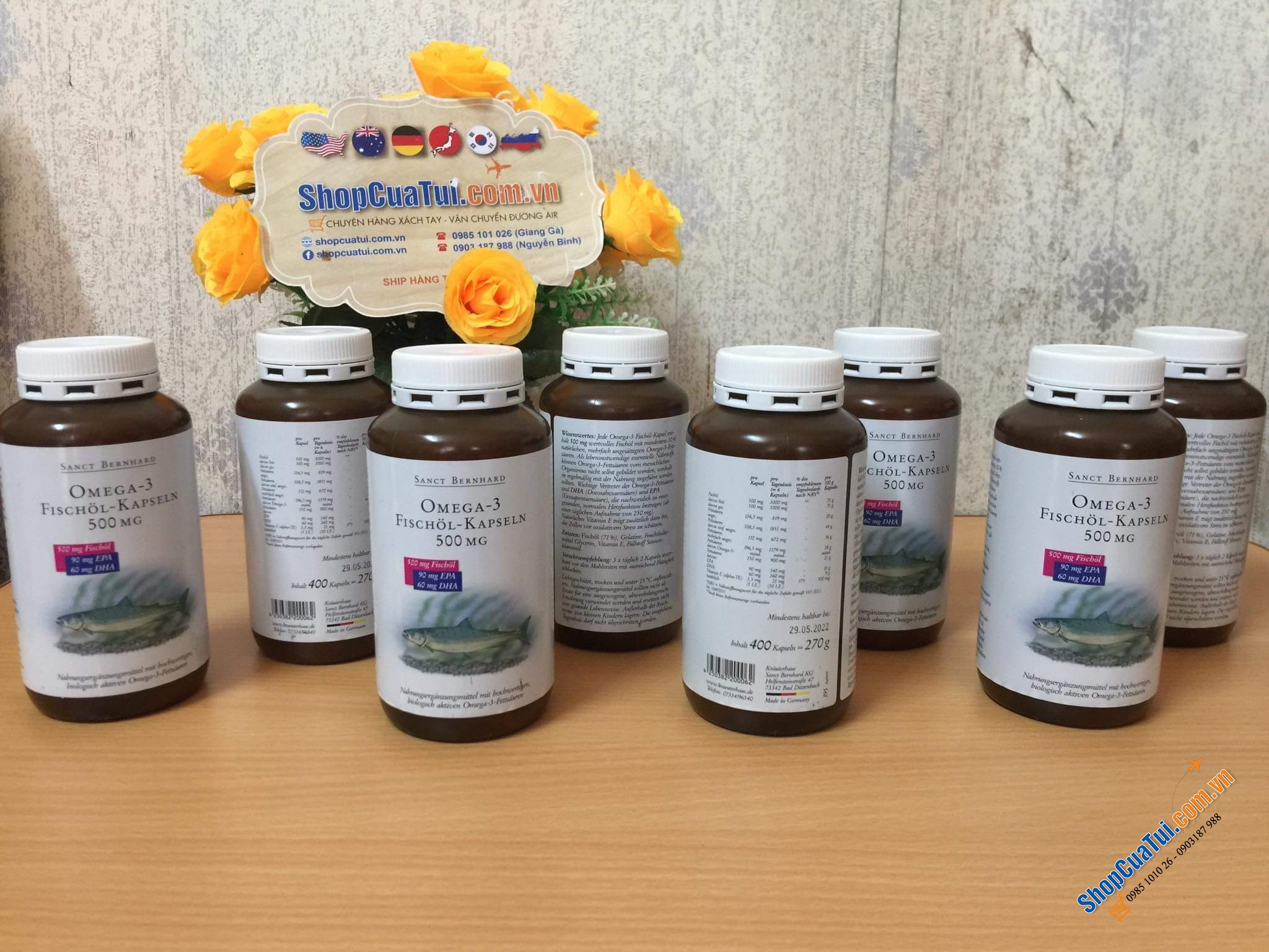 DẦU CÁ Omega-3 Fischöl-Kapseln 500 mg HỘP TO 400 VIÊN - MADE IN GERMANY.
