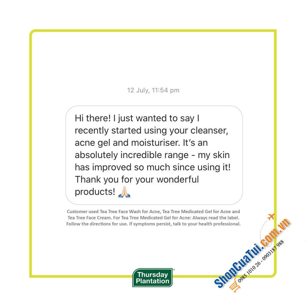 Gel chấm trị mụn tràm trà THURSDAY PLANTATION Tea Tree Medicated Gel For Acne 25 g