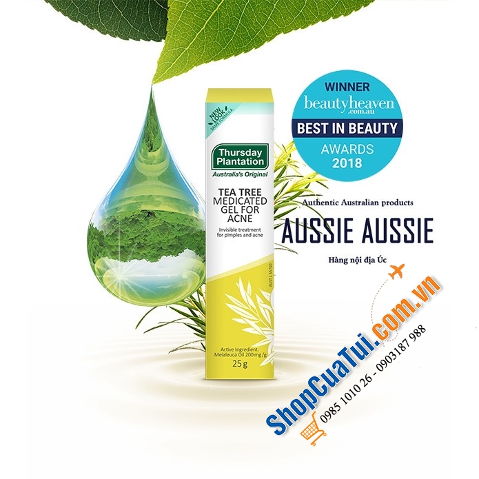 Gel chấm trị mụn tràm trà THURSDAY PLANTATION Tea Tree Medicated Gel For Acne 25 g