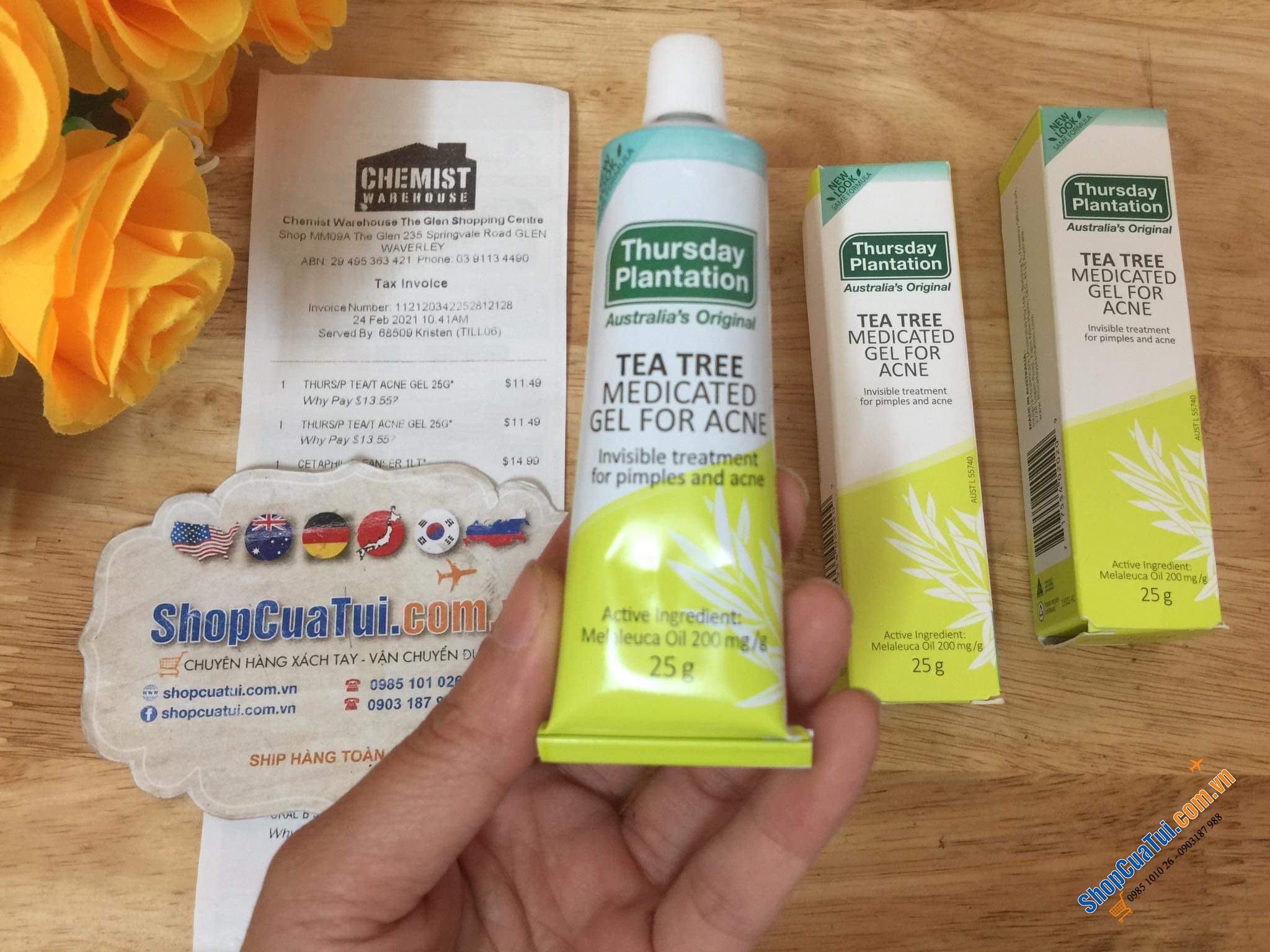 Gel chấm trị mụn tràm trà THURSDAY PLANTATION Tea Tree Medicated Gel For Acne 25 g