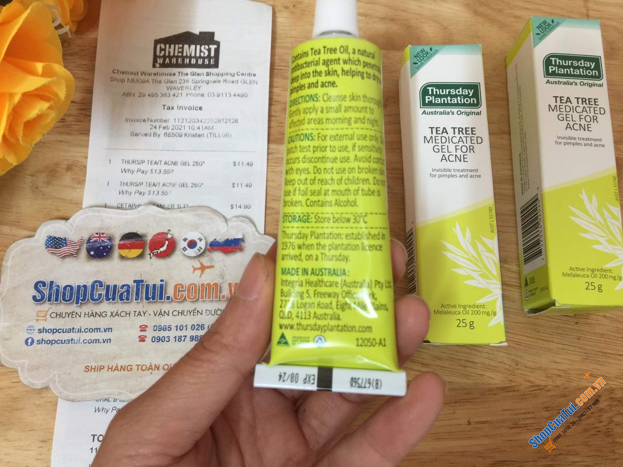 Gel chấm trị mụn tràm trà THURSDAY PLANTATION Tea Tree Medicated Gel For Acne 25 g