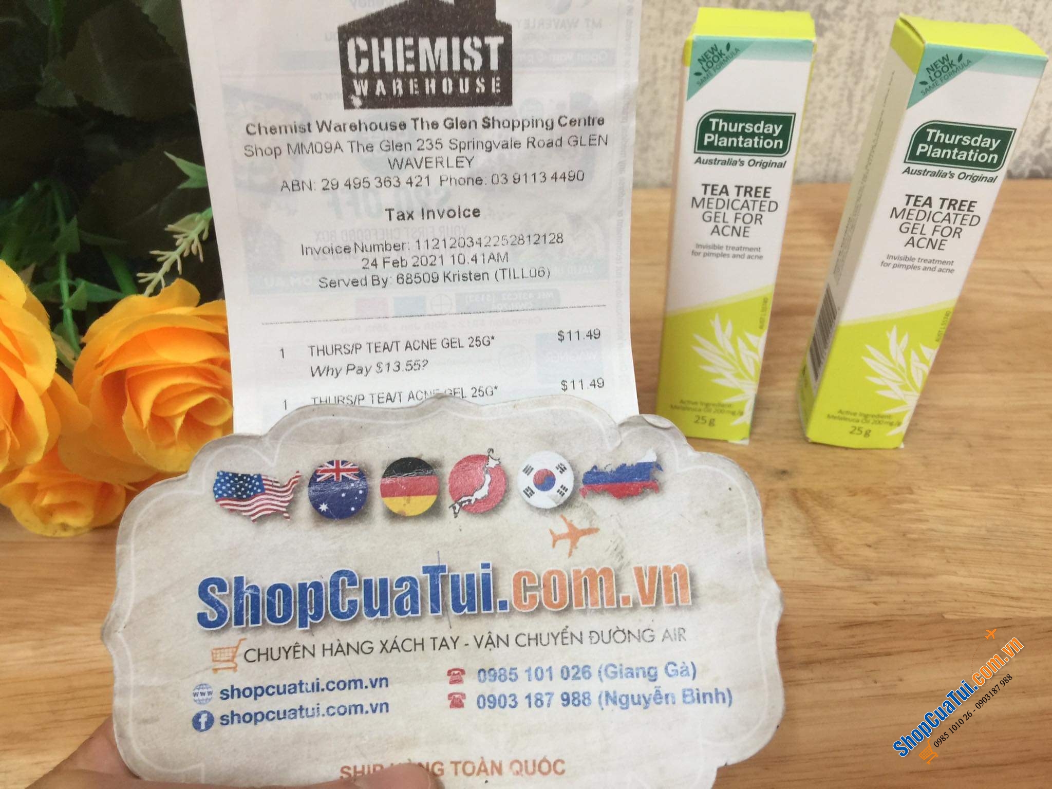 Gel chấm trị mụn tràm trà THURSDAY PLANTATION Tea Tree Medicated Gel For Acne 25 g