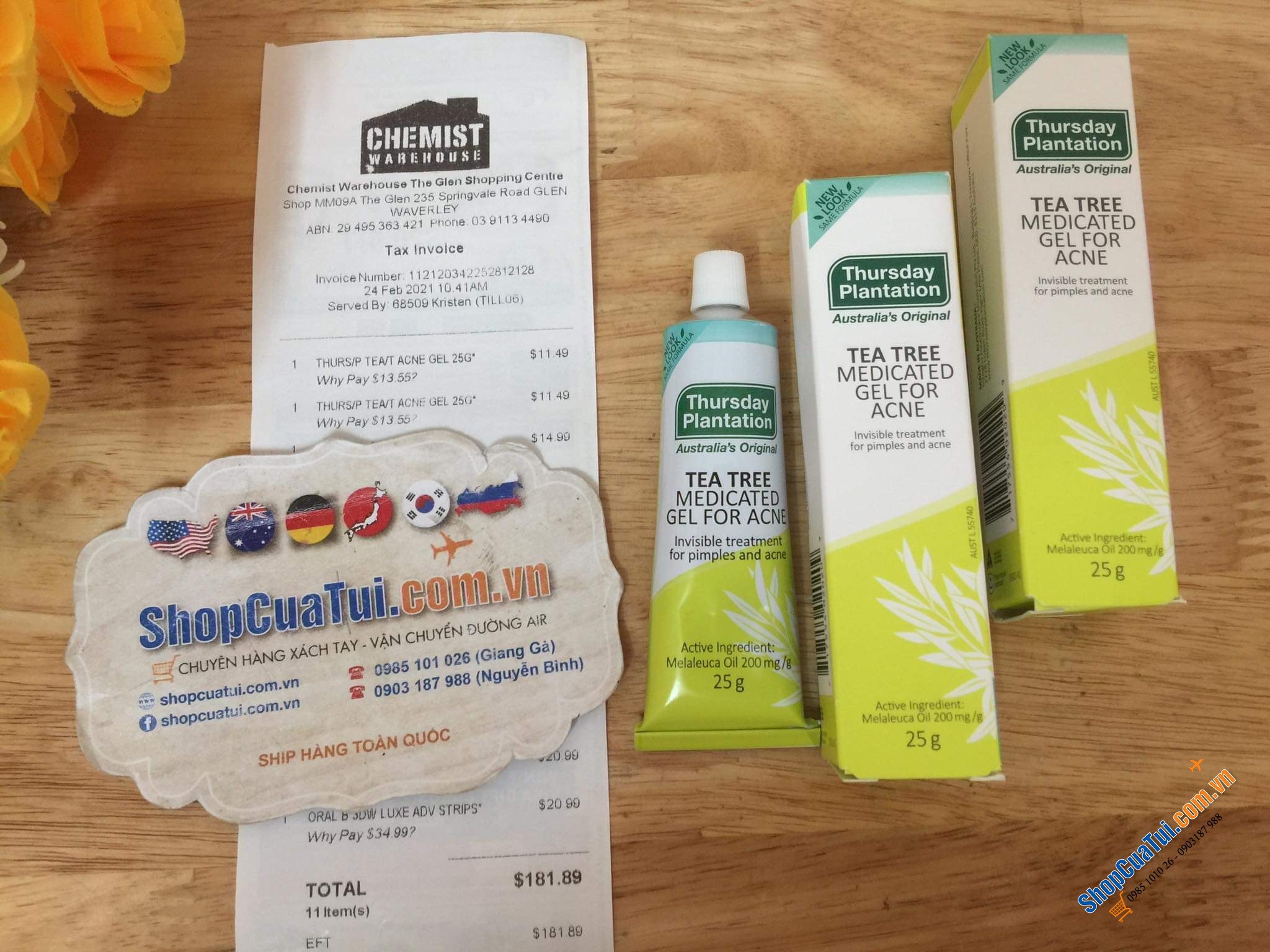 Gel chấm trị mụn tràm trà THURSDAY PLANTATION Tea Tree Medicated Gel For Acne 25 g