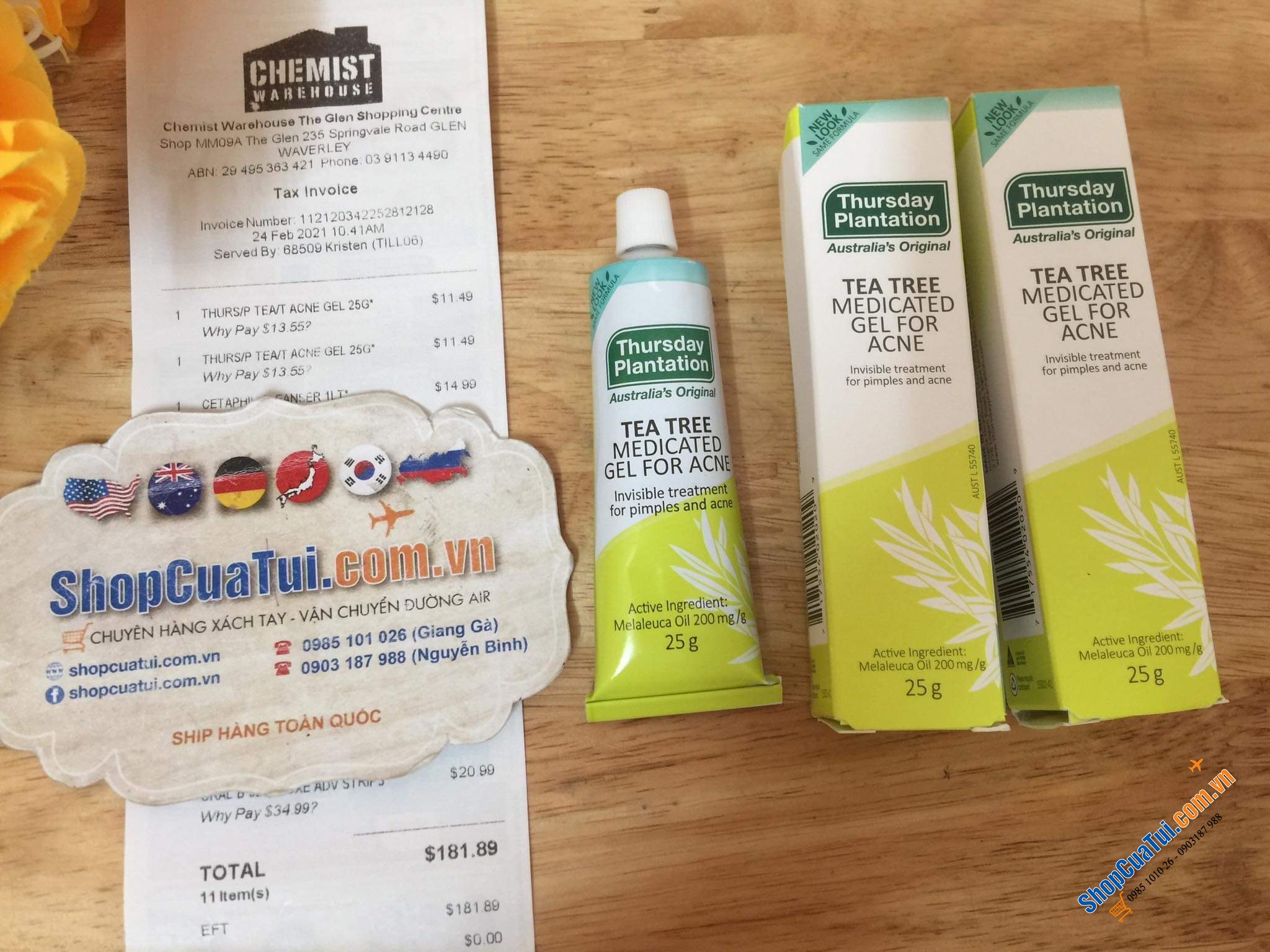 Gel chấm trị mụn tràm trà THURSDAY PLANTATION Tea Tree Medicated Gel For Acne 25 g