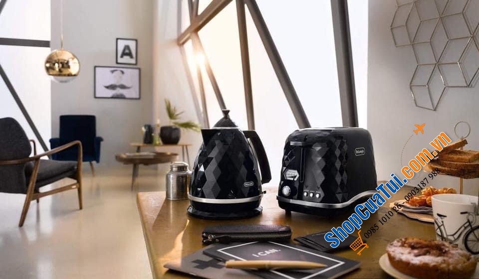 Ấm siêu tốc Delonghi kim cương-  mẫu mới modern đẹp và sang trọng.