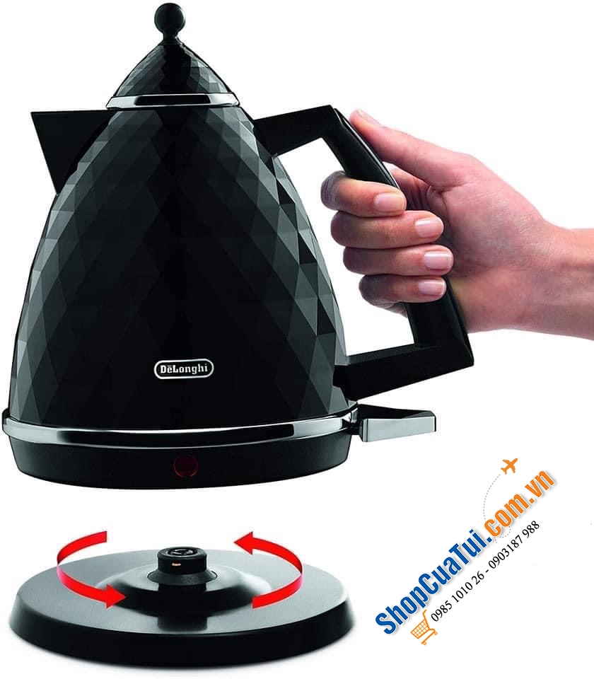 Ấm siêu tốc Delonghi kim cương-  mẫu mới modern đẹp và sang trọng.
