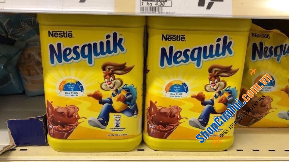 BỘT CACAO - BỘT CA CAO CỔ ĐIỂN NESQUIK ĐỨC HỘP TO 900 GRAM.