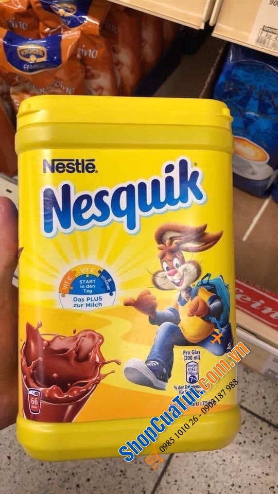 BỘT CACAO - BỘT CA CAO CỔ ĐIỂN NESQUIK ĐỨC HỘP TO 900 GRAM.