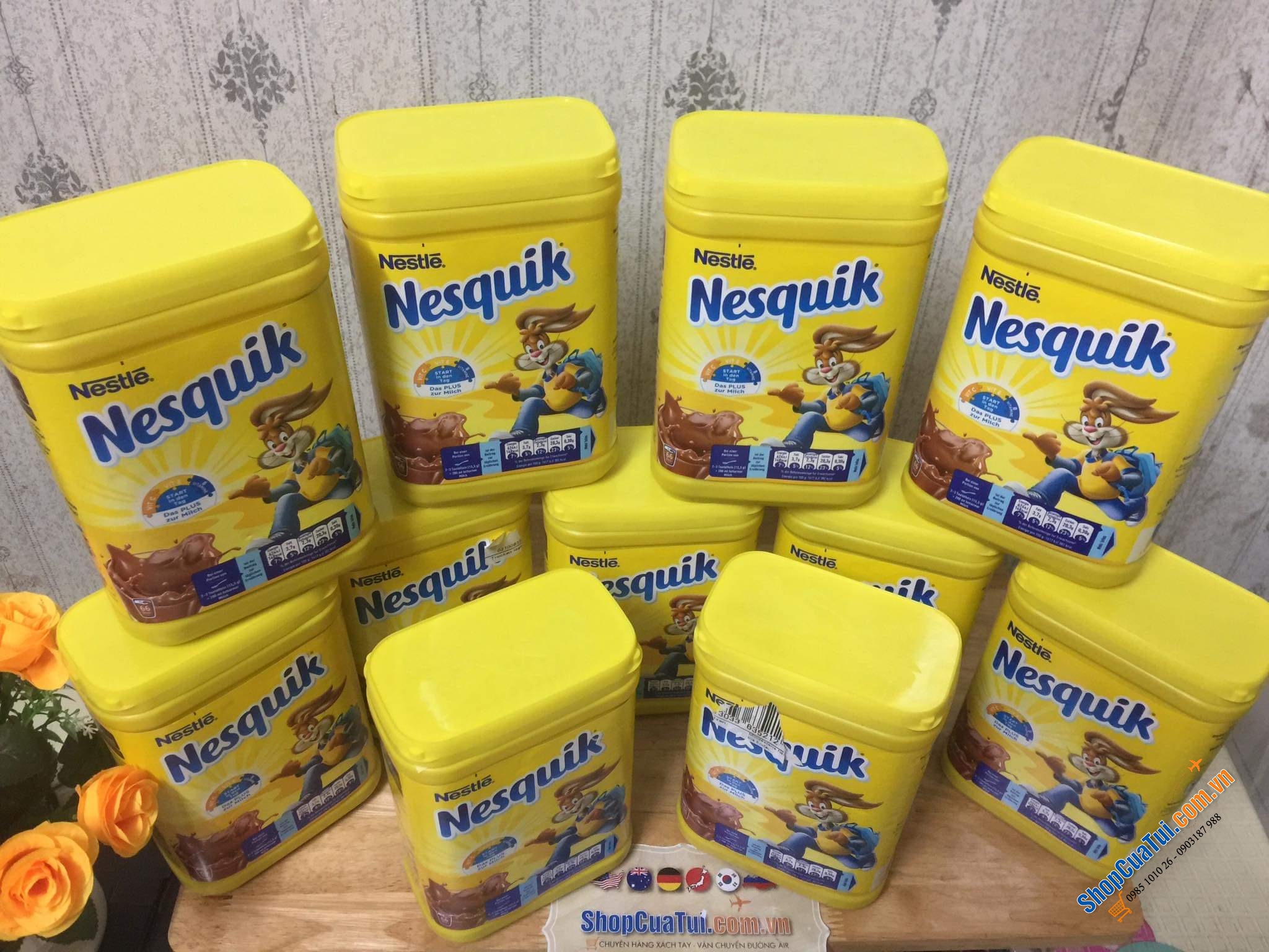 BỘT CACAO - BỘT CA CAO CỔ ĐIỂN NESQUIK ĐỨC HỘP TO 900 GRAM.