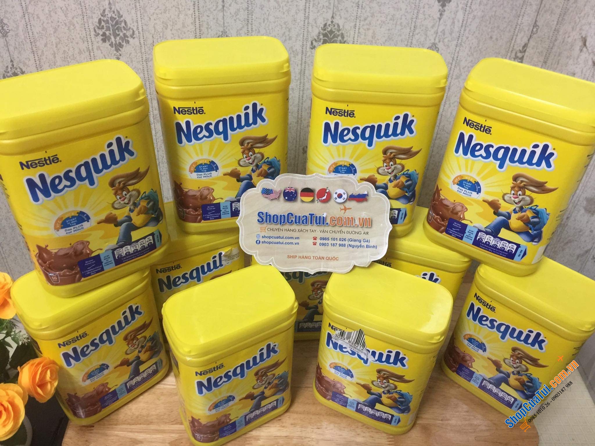 BỘT CACAO - BỘT CA CAO CỔ ĐIỂN NESQUIK ĐỨC HỘP TO 900 GRAM.