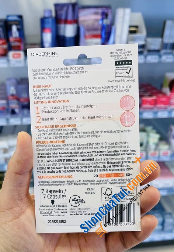 Collagen tươi Diadermine tái tạo làn da trong vòng 7 ngày.