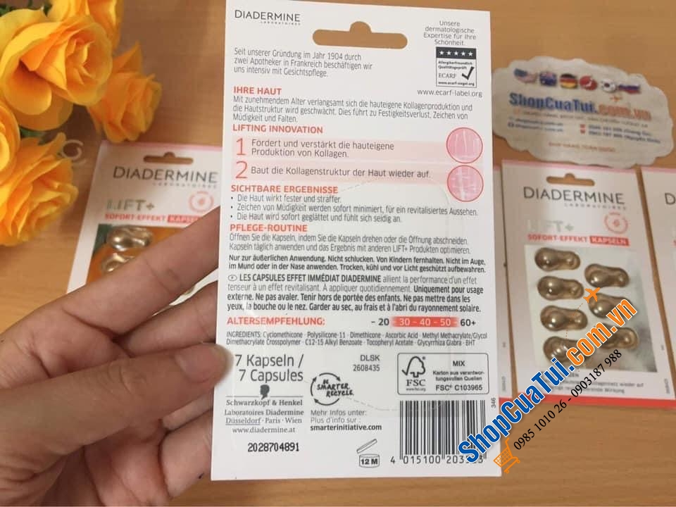Collagen tươi Diadermine tái tạo làn da trong vòng 7 ngày.