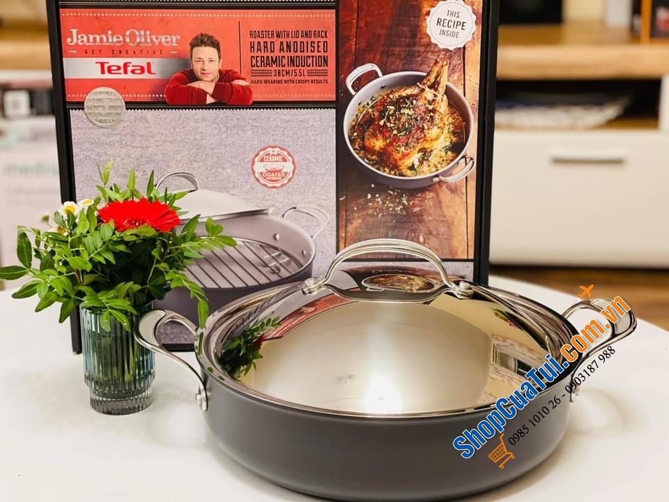 KIỆT TÁC CHẢO NỒI ĐA NĂNG TEFAL JAIM OLIVER 30 CM KÈM GIÁ XỬNG.