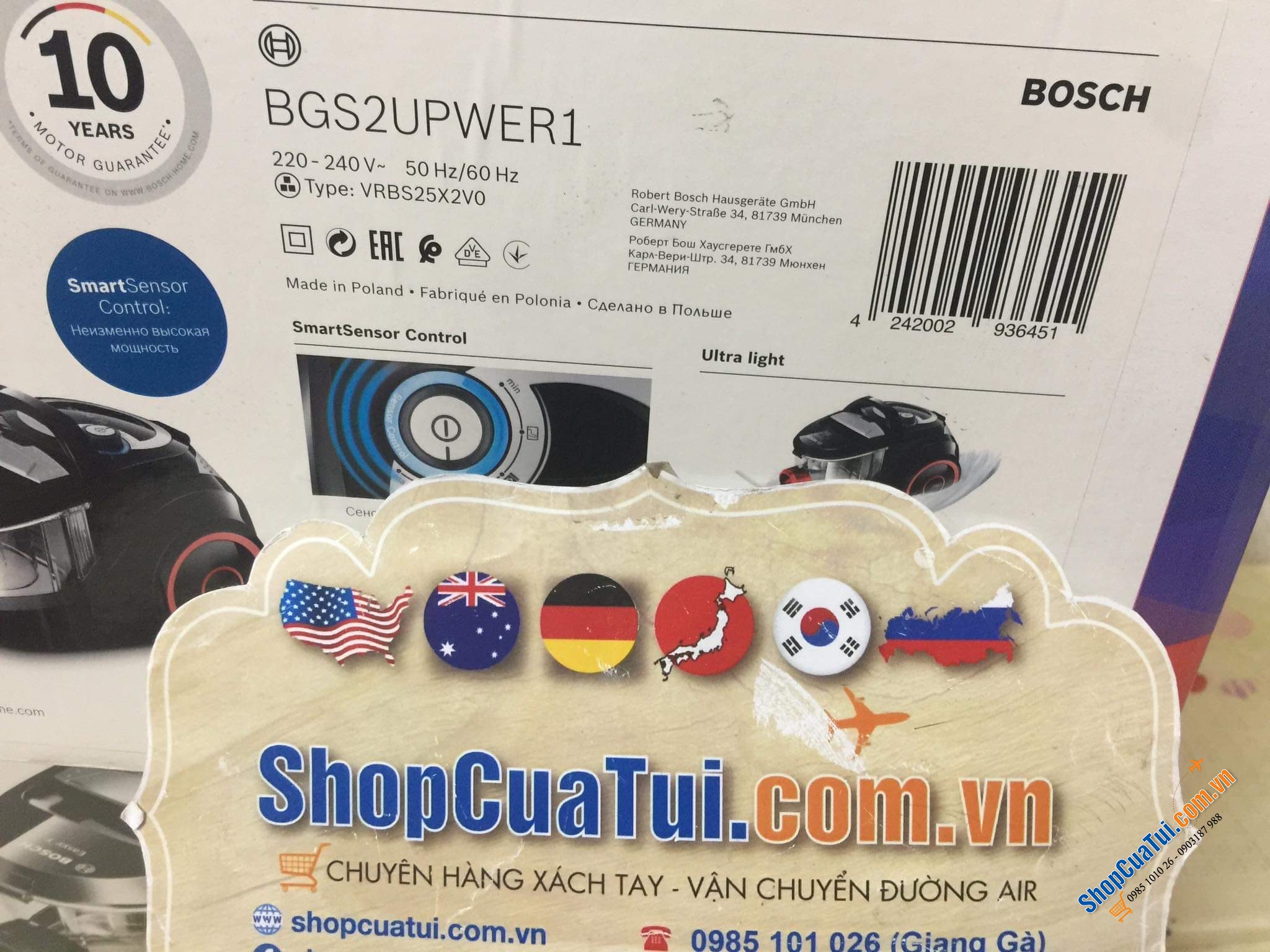 Máy hút bụi Bosch BGS2UPWER1 2500W - Made in Poland - công suất cực lớn!