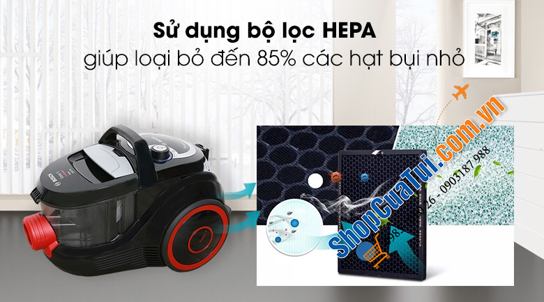 Máy hút bụi Bosch BGS2UPWER1 2500W - Made in Poland - công suất cực lớn!