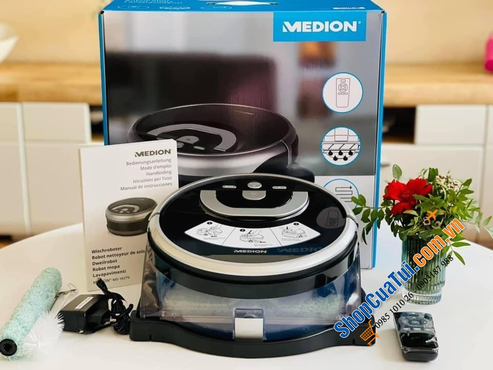 Robot lau nhà Medion MD 18379 - test Gut ( Tốt) của cơ quan kiểm tra Đức