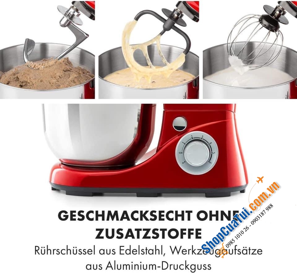 MÁY ĐÁNH TRỨNG TRỘN BỘT ĐA NĂNG KLARSTEIN BELLA PICO 1300W (đời mới 2020, công suất 1300W lớn hơn mẫu cũ 1200W Bella Rossa)