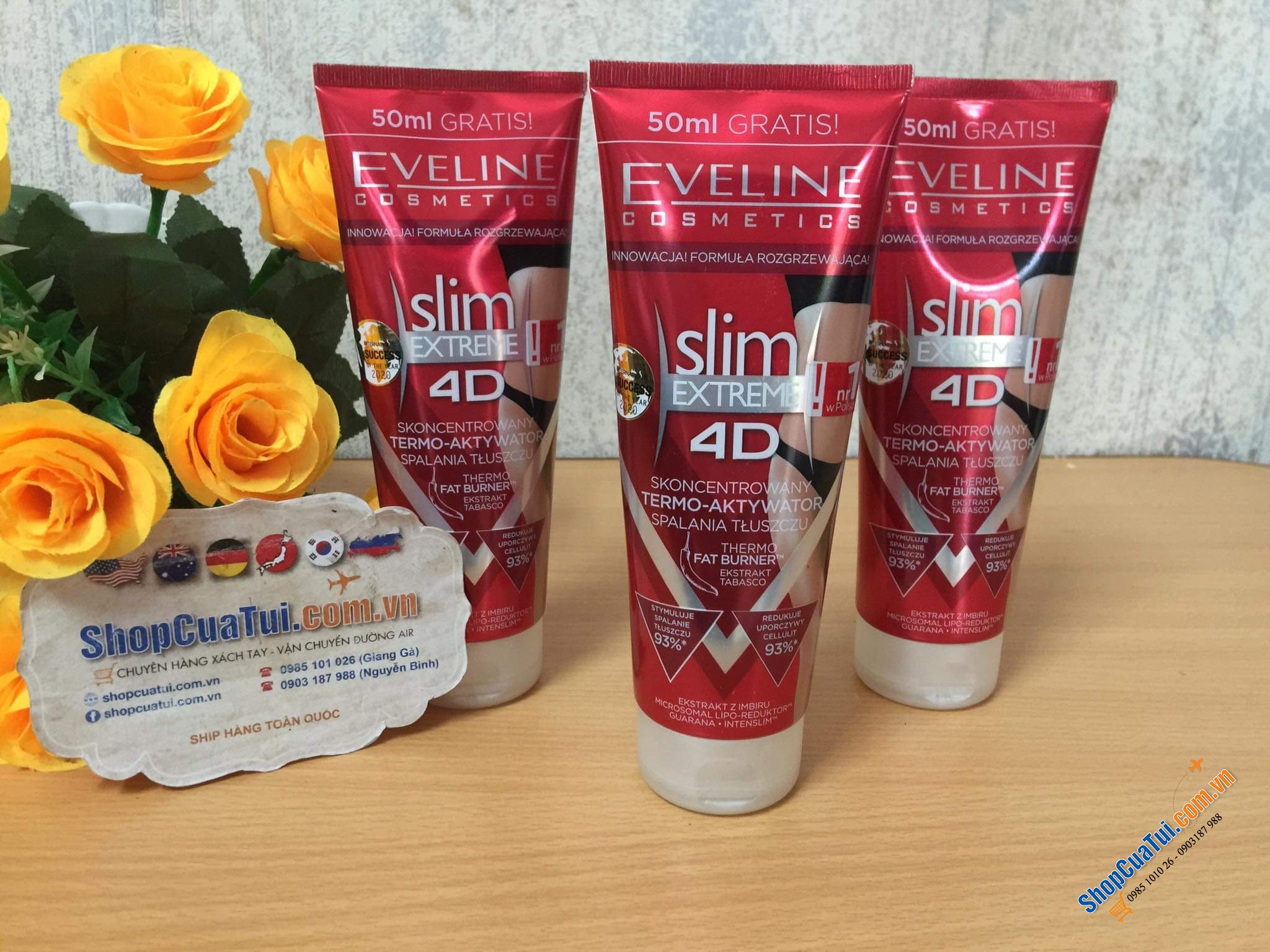 KEM TAN MỠ EVELINE SLIM EXTREM 4D  thương hiệu: Eveline của Pháp - hàng made in EU nên cực kì an toàn. Làm tan hết đống mỡ thừa, loại kem đang được hội phụ nữ ở Đức rất tin dùng.